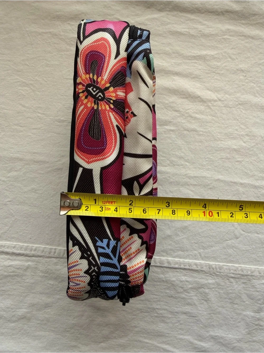 Vera Bradley Black Floral Zip Cosmetic Case with Pink Accents